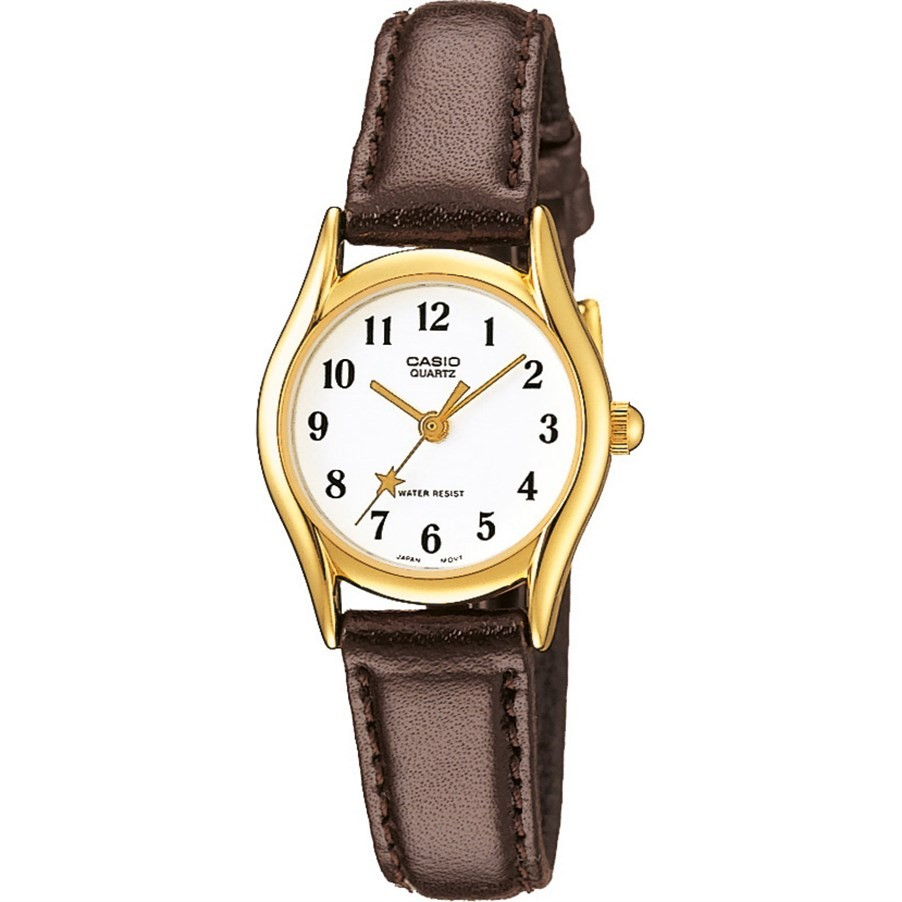 Casio Watch LTP-1094Q-7B4R Quartz Analog Women's Watch Leather Band Original LTP-1094Q-7B4RDF