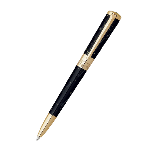 S.T. Dupont 467006 mini liberte ball point pen pearly black &amp; gold Original guarantee.