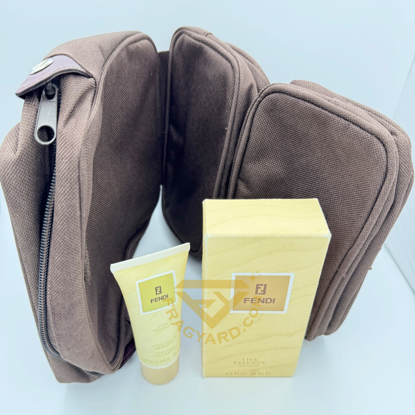 Fendi Life Essence Travel Gift Set Eau de Toilette 50ml + 30ml After Shave lotion + Fendi Original Travel Bag.