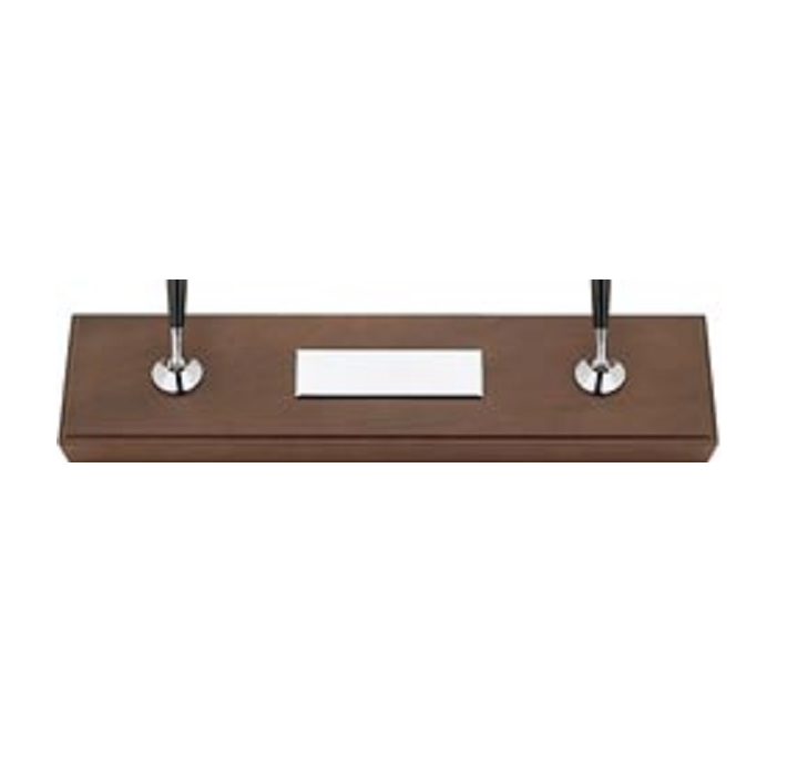 Cross Double Desk set 5224 Solid American cherry base with Lust chrome ballpoint pen and 0.5mm pencil