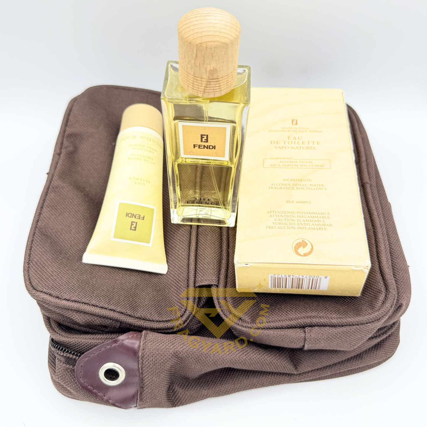 Fendi Life Essence Travel Gift Set Eau de Toilette 50ml + 30ml After Shave lotion + Fendi Original Travel Bag.