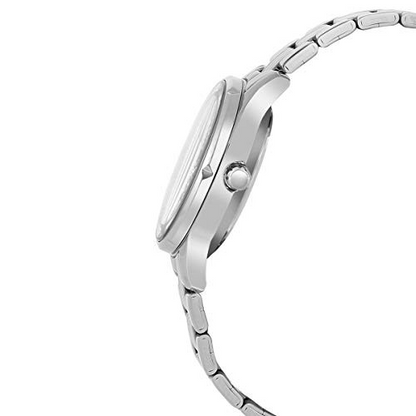 Casio Watch LTP1358D-7A Women's Lamé-Sprinkled Bezel Metal Fashion Silver Dial Watch 4971850921899