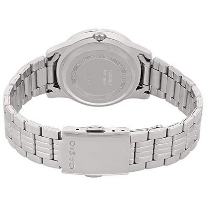 Casio Watch LTP1358D-7A Women's Lamé-Sprinkled Bezel Metal Fashion Silver Dial Watch 4971850921899