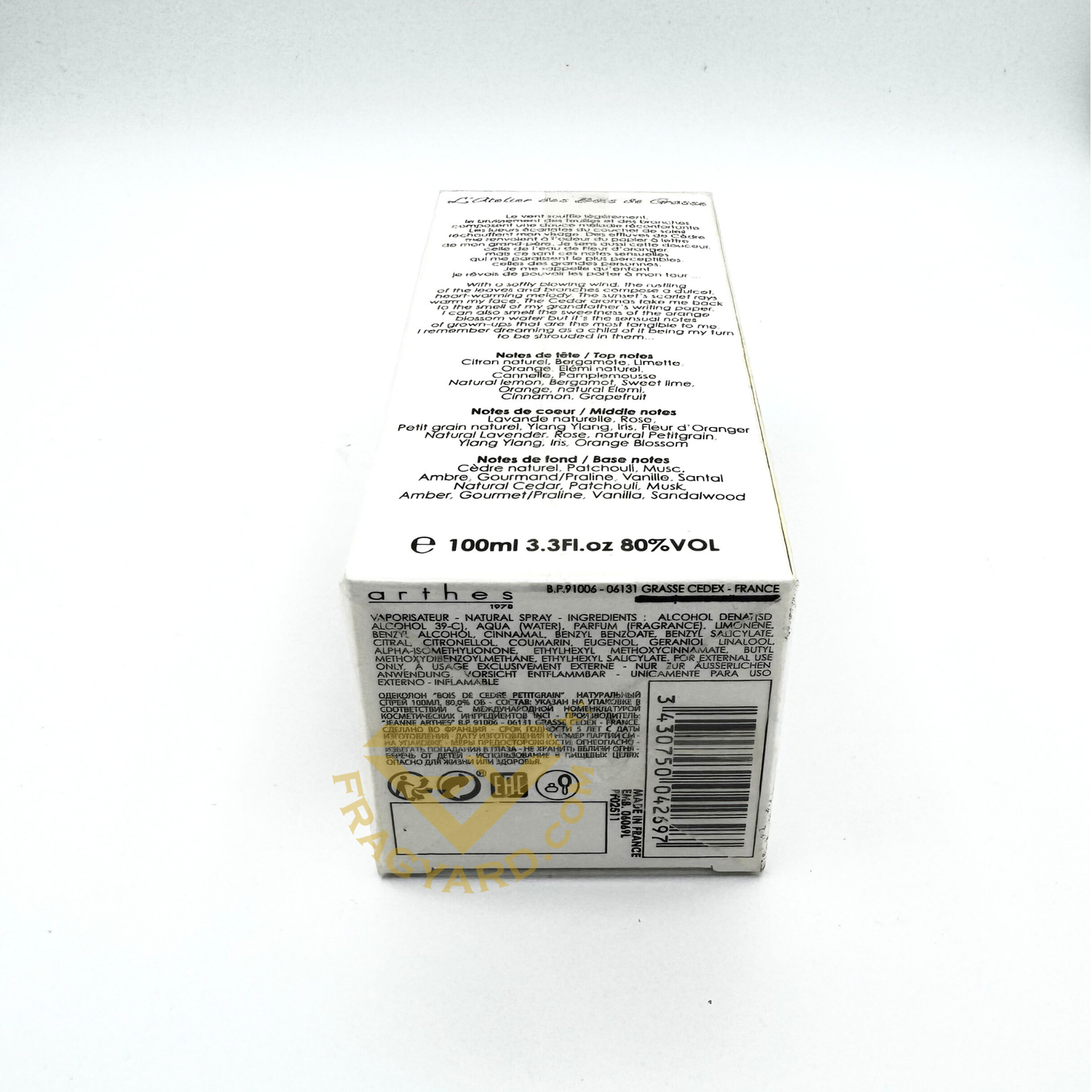 JEANNE ARTHES BOIS DE CEDRE PETIT GRAIN L'Atelier des Bois de Grasse Cologne 100ml