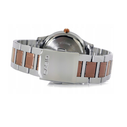 Casio LTP-1359RG-7AVDF Analog women's watch two tone stainless steel strap with metal box