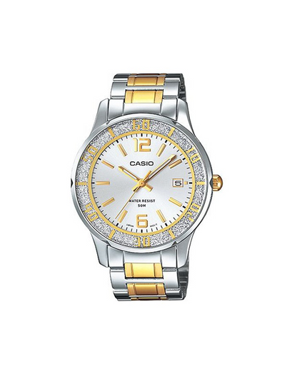 Casio Watch FASHION WOMEN'S Stainless Steel WATCH  LTP -1359SG-7AVDF 45mm- Silver Gold 4971850073093 + BOX