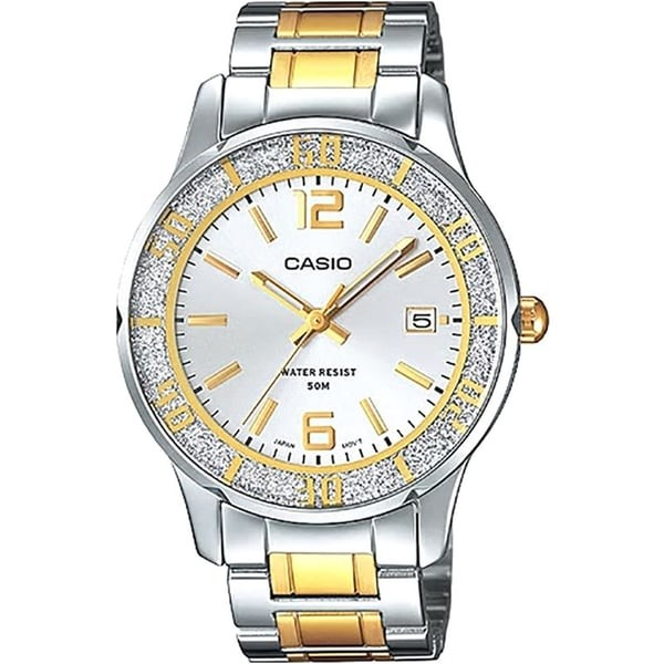 Casio Watch FASHION WOMEN'S Stainless Steel WATCH  LTP -1359SG-7AVDF 45mm- Silver Gold 4971850073093 + BOX