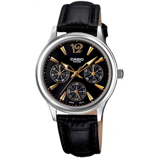 Casio Watch Women's Quartz Ladies Watch LTP-2085L-1AVDF Analog Display and Leather Strap 4971850984962