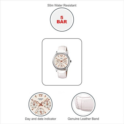 Casio Watch Women's Enticer Quartz Analog Watch LTP-2085L-7AVDF - 32 mm - White 4971850984986