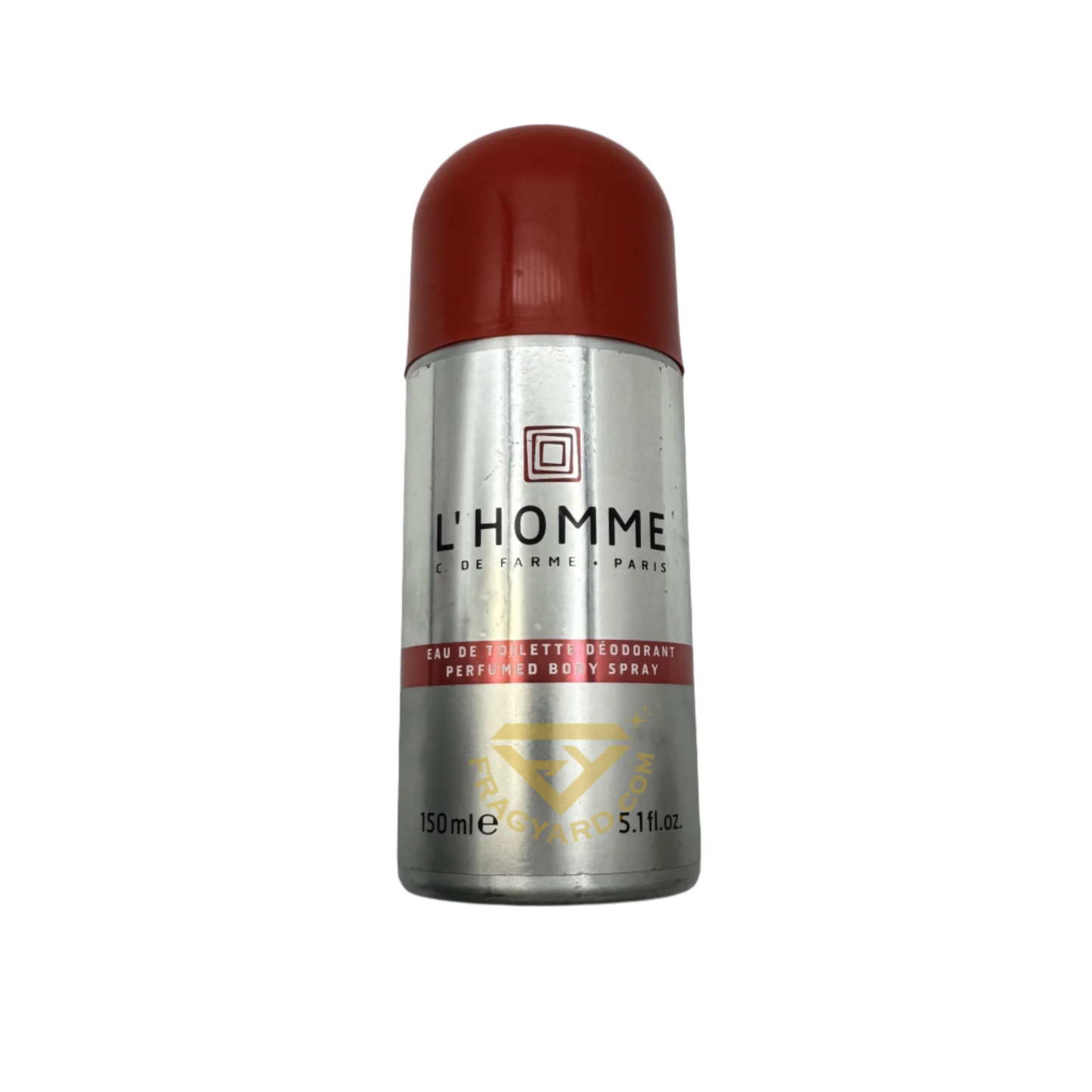 L'HOMME  By corin de farma Eau De Toilette Deodorant Perfumed Body spray 150ML 5.0 fl oz