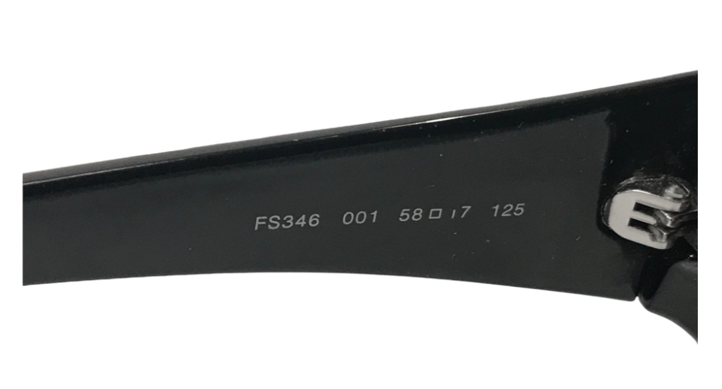 FENDI FS346 001 58-17-125 women sunglass new pack original made in Italy