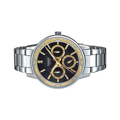 Casio Watch Black Dial Day Date Stainless Steel Ladies Watch LTP-2087D-1AVDF