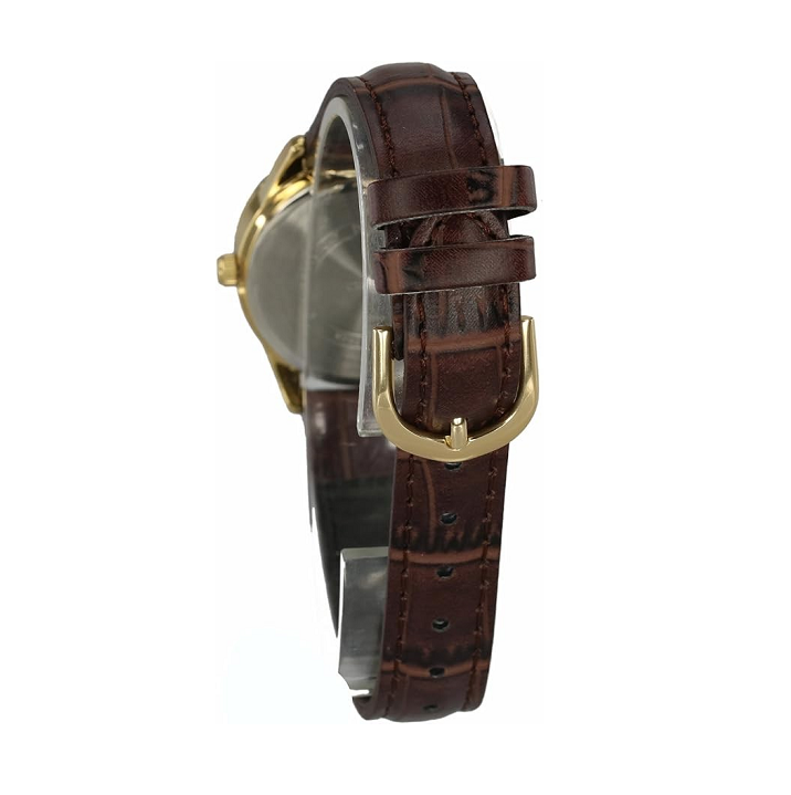 Casio LTP V005GL 9AUDF 28 mm Quartz analog brown leather ladies wrist watch women