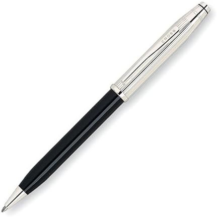 Cross Century II 462WG-5 Sterling Silver plated Translucent Black Lacquer Ball Point Pen New with box original Guarantee
