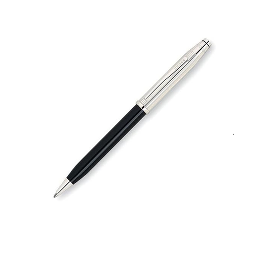 Cross Century II 462WG-5 Sterling Silver plated Translucent Black Lacquer Ball Point Pen New with box original Guarantee