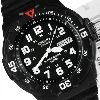 Casio Watch Quartz Analog 100M Black Resin Strap MRW-200H-1BVDF Men’s Watch