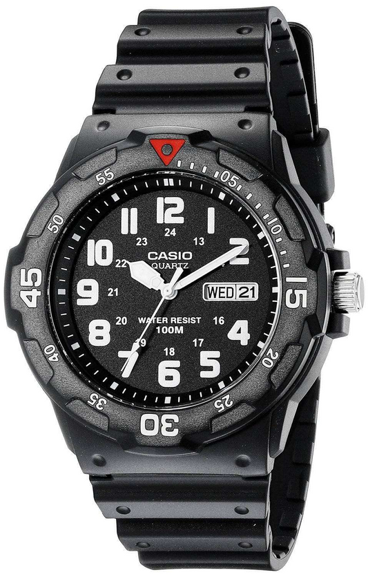 Casio Watch Quartz Analog 100M Black Resin Strap MRW-200H-1BVDF Men’s Watch