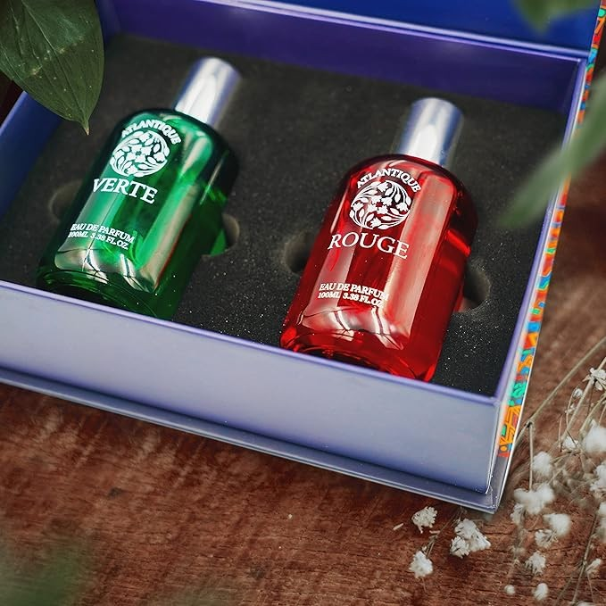 Atlantic Perfume GIFT SET ROUGE 100ML + VERTE 100ML For Men & Women Eau de Parfum Atlantic Gift Set