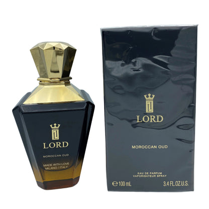 LORD MILANO MOROCCAN OUD EAU DE PARFUM UNISEX 100ML 3.4FLOZ IN DELUXE LUXURY BLACK WOODBOX