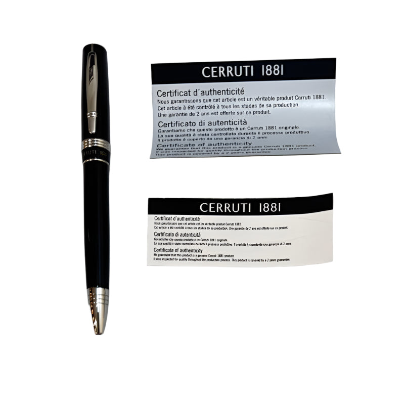 Chrruti 1881 luxury ballpoint pen black silver elegant limited edition new