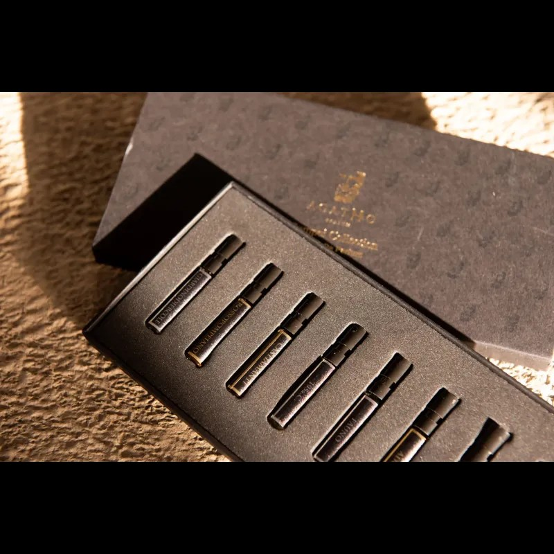 AGATHO PARFUM POMPEI COLLECTION EXTRAT DE COLLECTION SAMPLE SET 7 X 2 ML .07 FL OZ