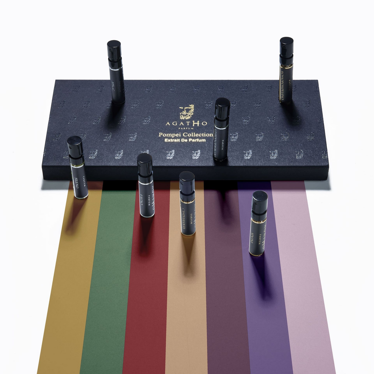 AGATHO PARFUM POMPEI COLLECTION EXTRAT DE COLLECTION SAMPLE SET 7 X 2 ML .07 FL OZ