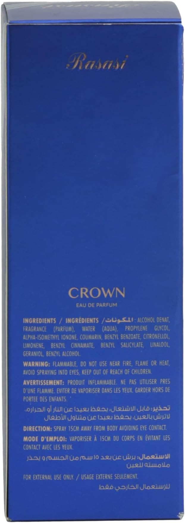 Rasasi CROWN BLUE pour femme Eau De Parfum For Women 100ml 3.4 fl oz