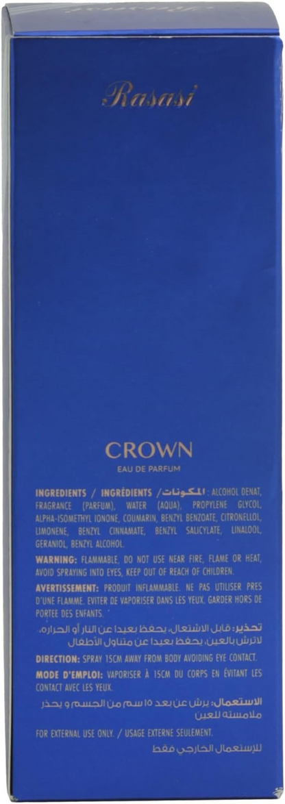 Rasasi CROWN BLUE pour femme Eau De Parfum For Women 100ml 3.4 fl oz