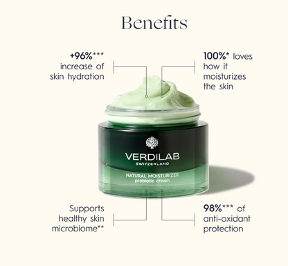 VERDILAB Dermo Protocol No. 2.0 Skin Hydration and Cellular Pollution Protection NATURAL MOISTURIZER Probiotic Cream 15ML