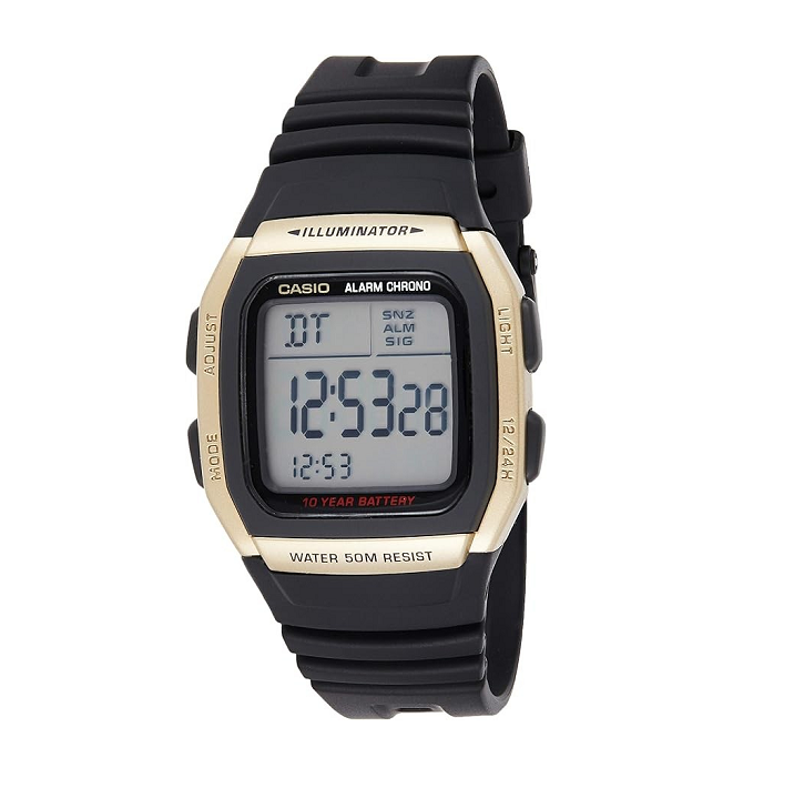 Casio Watch W-96H-9AVDF Gold & Black Unisex 50m Multifunction Digital Watch 4971850751137