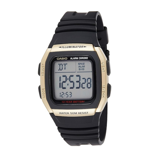 Casio Watch W-96H-9AVDF Gold & Black Unisex 50m Multifunction Digital Watch 4971850751137