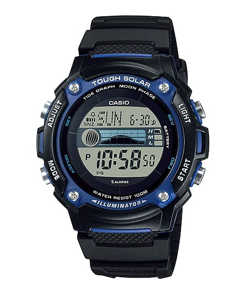 Casio Watch Tough Solar Illuminator Tide Graph Moon Phase Digital Men's Watch  W-S210H-1AVDF