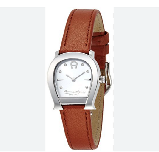 Aigner A45202 New Varese ladies gold plated genuine brown lather strap