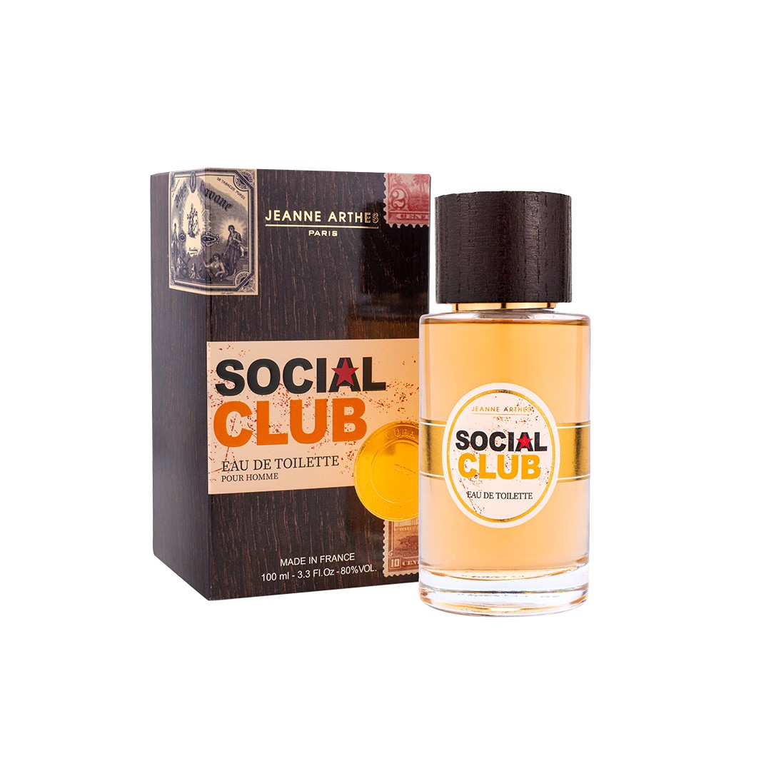 JEANNE ARTHES Social Club Eau de Toilette POUR HOMME 100ML 3.3 FL OZ MEN FRAGRANCE