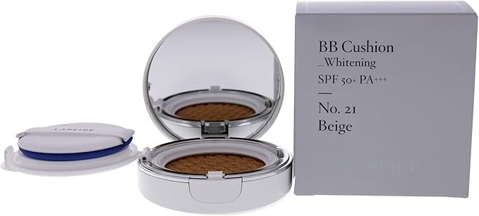 Laneige BB Cushion Whitening SPF 50+ PA+++ No21 Natural Beige for Women - 2 x 0.5 oz/ 15g