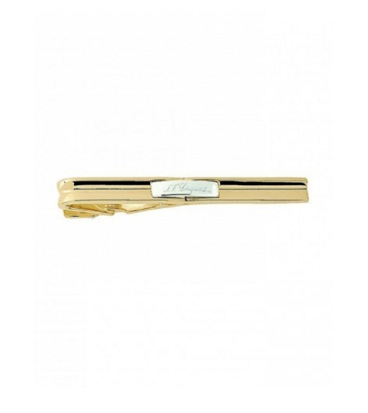 S.T. Dupont 005201 tie Bar Pince a cravate tie clip palladium &amp; yellow gold finishes original with guarantee